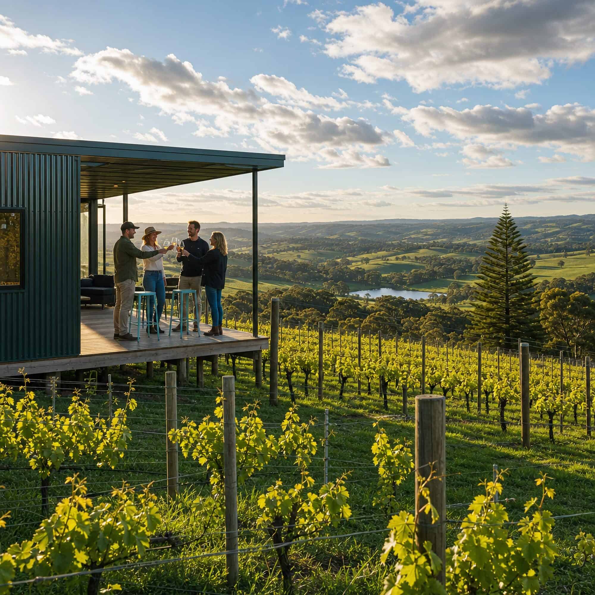 Adelaide Hills wine tasting on top of the valley hills